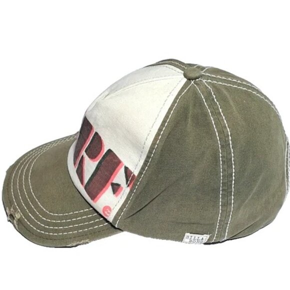 BILLABONG SURF GRAPHIC PRINT BASEBALL HAT DISTRESSED BEIGE CAP STRAPBACK ADJUST - Picture 5 of 9